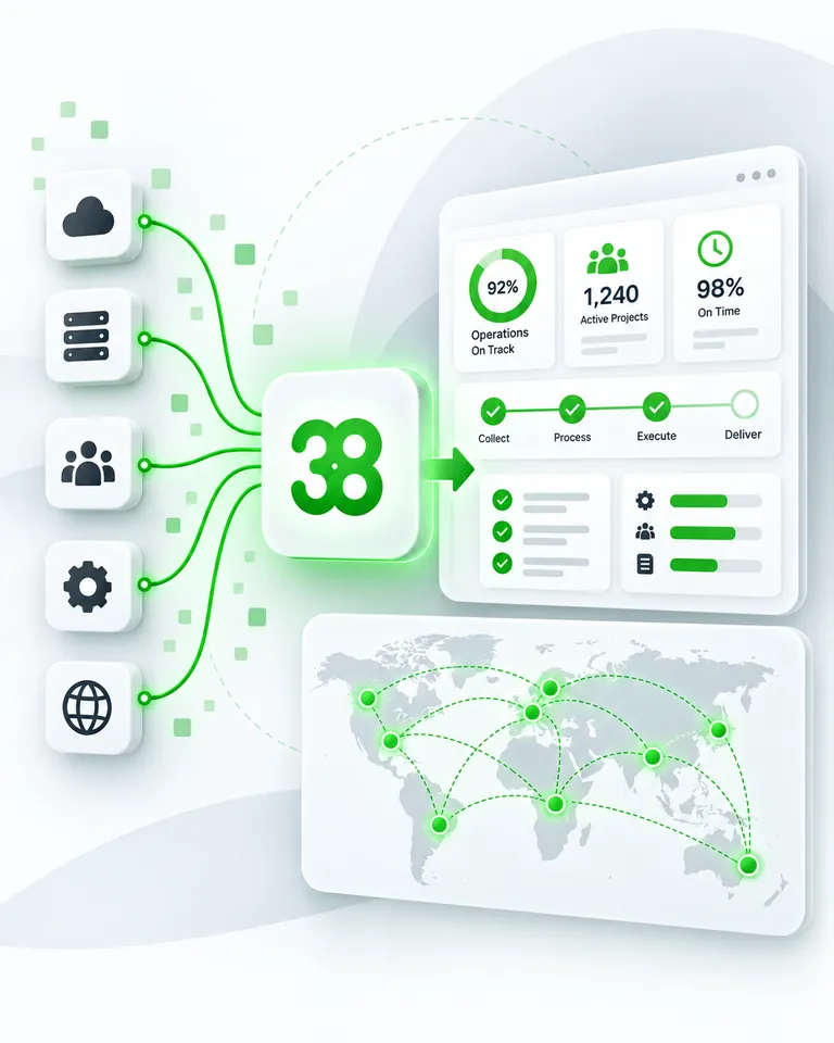 38 Management technology solutions connecting operational systems, data, teams and global locations